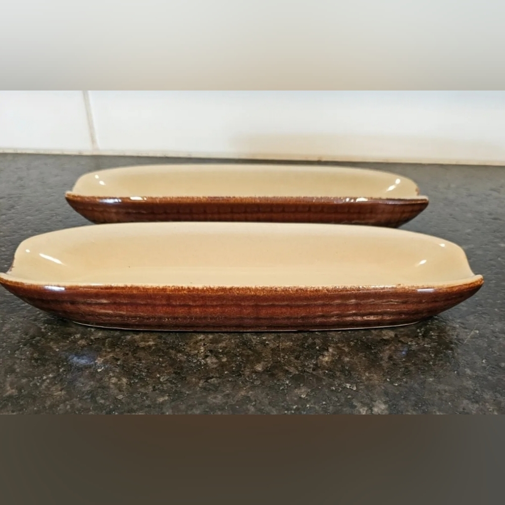 Vintage corn on the cob dishes set of 2